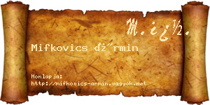 Mifkovics Ármin névjegykártya